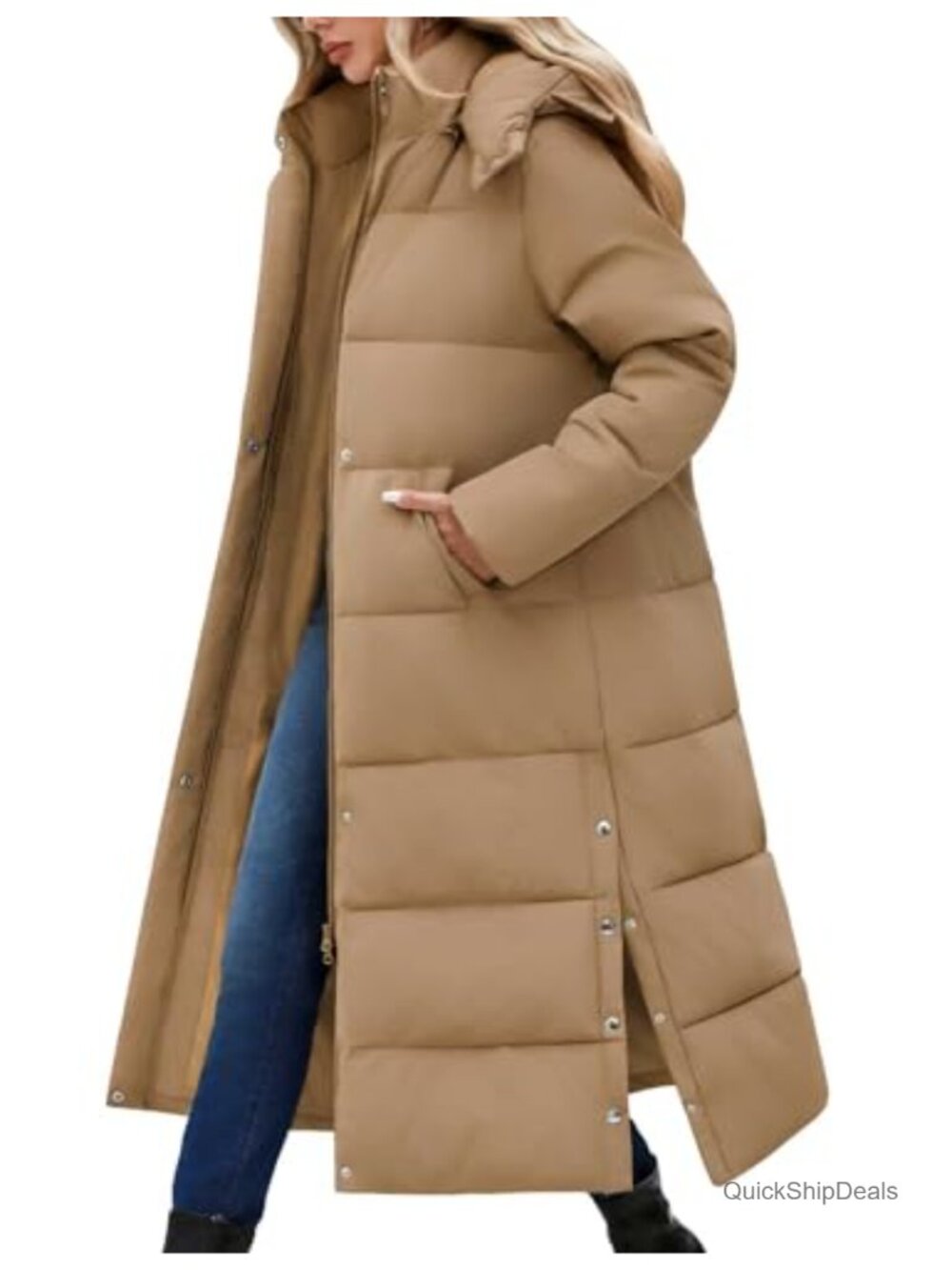 Women Long Puffer Coat Quilted Jacket Winter Parka Heavyweight